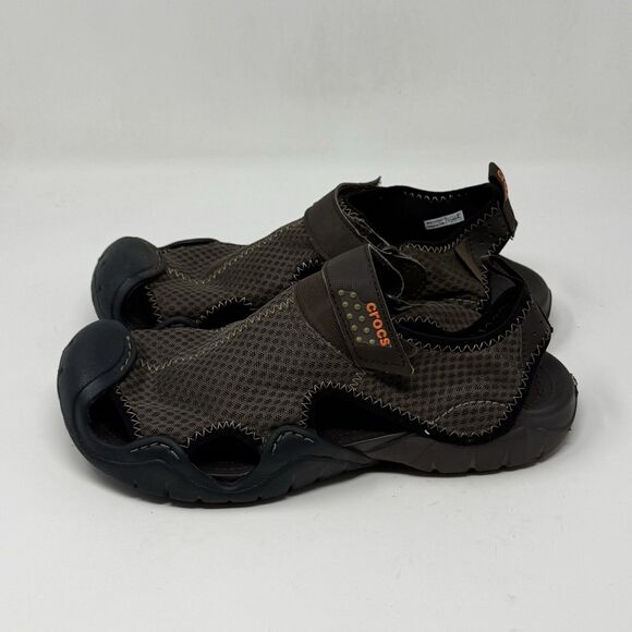 Crocs Swiftwater Mesh Deck Sandals Shoes Mens 10 Brown Fisherman Water Comfort main image 8